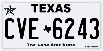 TX license plate CVE6243