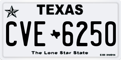 TX license plate CVE6250