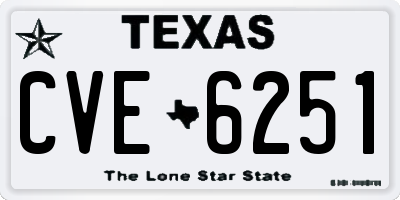 TX license plate CVE6251