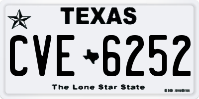 TX license plate CVE6252