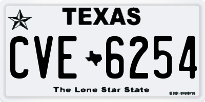 TX license plate CVE6254