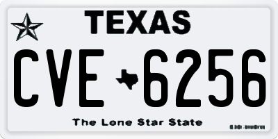 TX license plate CVE6256