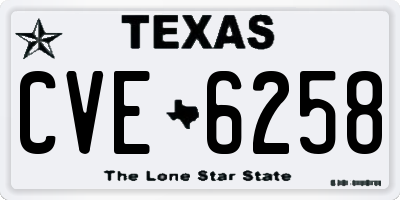 TX license plate CVE6258