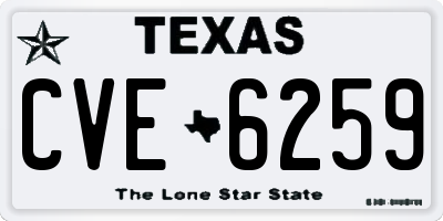 TX license plate CVE6259