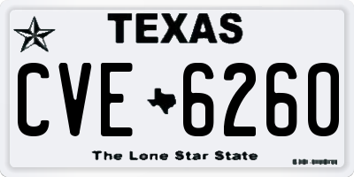 TX license plate CVE6260