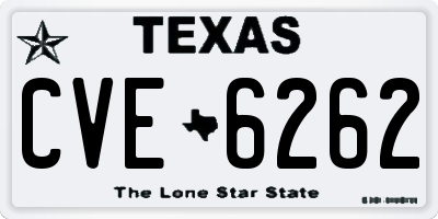 TX license plate CVE6262