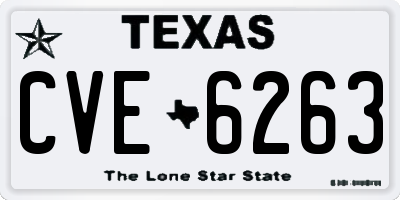 TX license plate CVE6263
