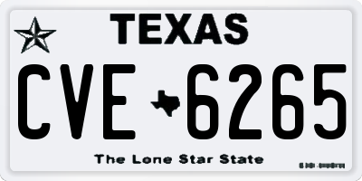 TX license plate CVE6265