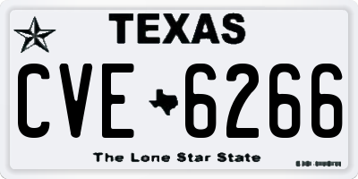 TX license plate CVE6266