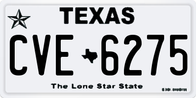 TX license plate CVE6275