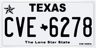 TX license plate CVE6278
