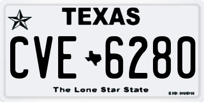 TX license plate CVE6280