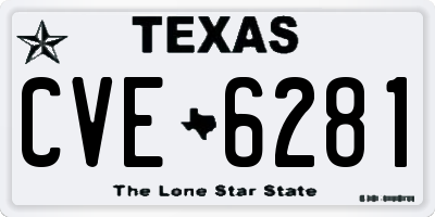 TX license plate CVE6281