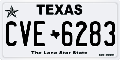 TX license plate CVE6283