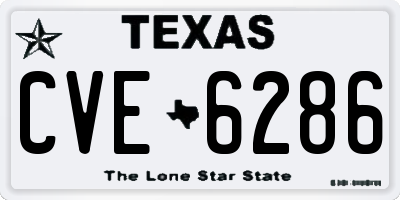 TX license plate CVE6286