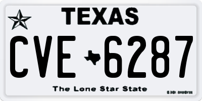 TX license plate CVE6287
