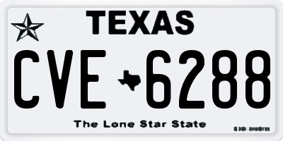 TX license plate CVE6288
