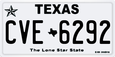TX license plate CVE6292