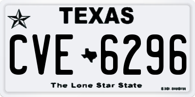 TX license plate CVE6296