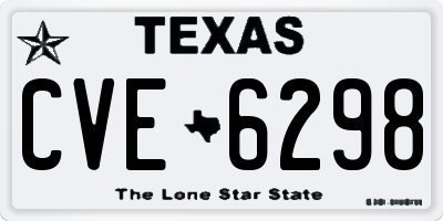 TX license plate CVE6298