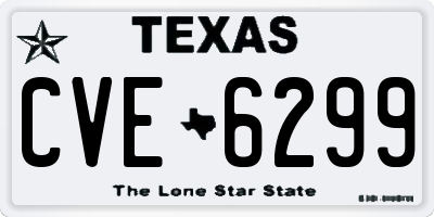 TX license plate CVE6299