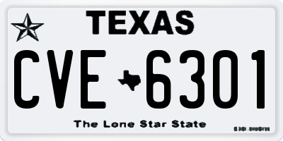 TX license plate CVE6301