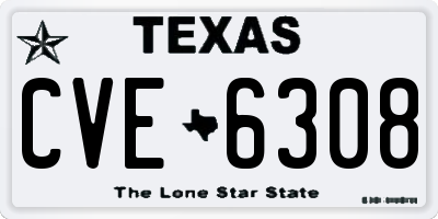 TX license plate CVE6308