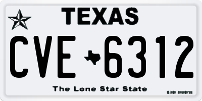 TX license plate CVE6312