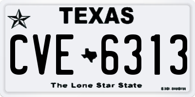 TX license plate CVE6313