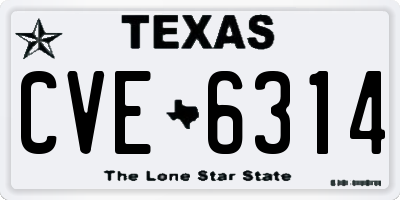 TX license plate CVE6314