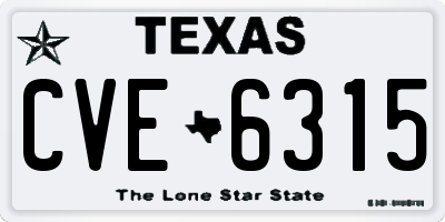 TX license plate CVE6315