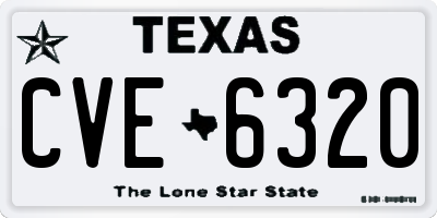 TX license plate CVE6320
