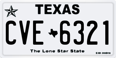 TX license plate CVE6321