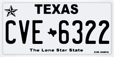 TX license plate CVE6322