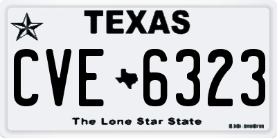 TX license plate CVE6323