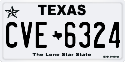 TX license plate CVE6324