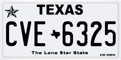 TX license plate CVE6325