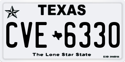TX license plate CVE6330