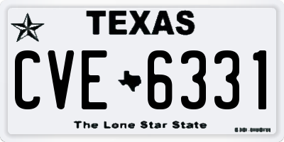 TX license plate CVE6331