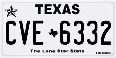 TX license plate CVE6332