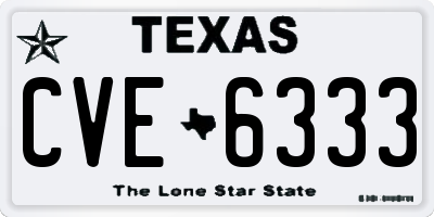 TX license plate CVE6333