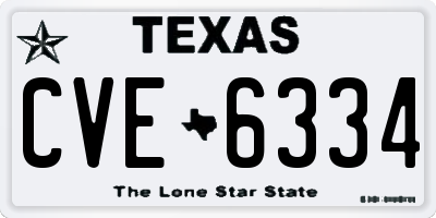 TX license plate CVE6334