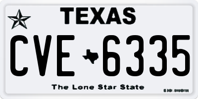 TX license plate CVE6335
