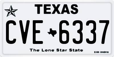 TX license plate CVE6337