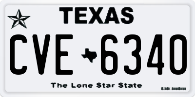 TX license plate CVE6340