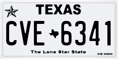 TX license plate CVE6341