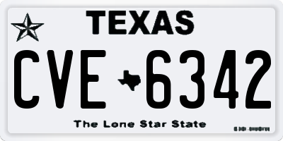 TX license plate CVE6342