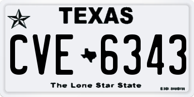 TX license plate CVE6343