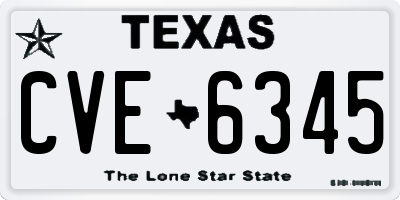 TX license plate CVE6345