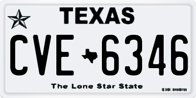 TX license plate CVE6346